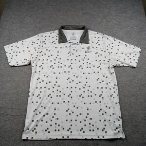 Bethpage Black Polo Shirt Mens XL White Geometric Pixel Golf Performance